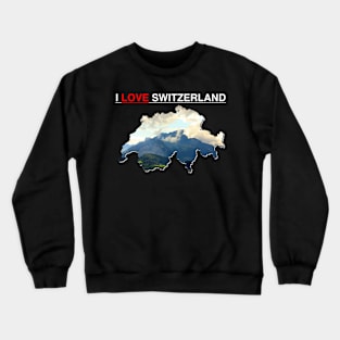 I Love Switzerland Map Mountains Crewneck Sweatshirt